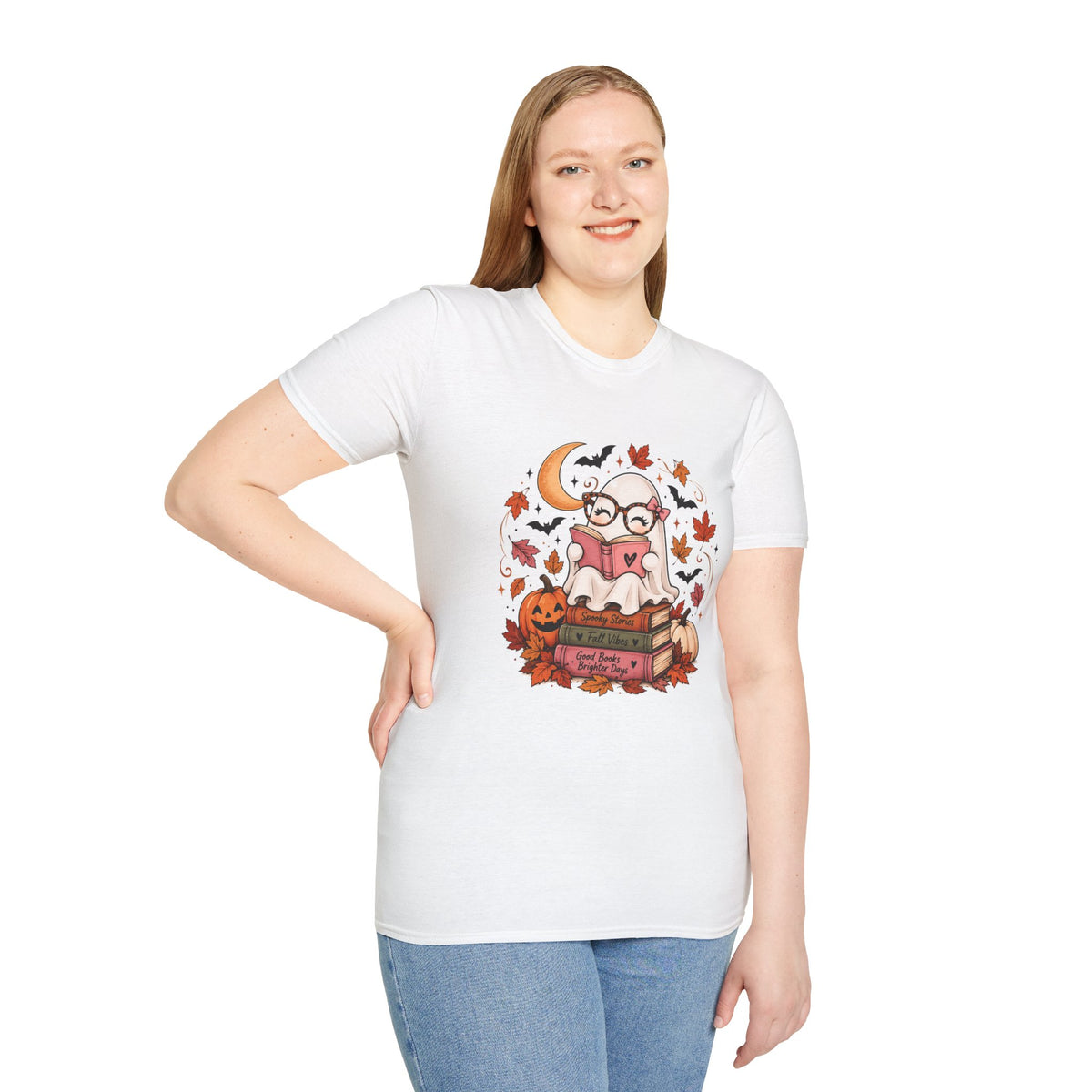 Ghost Reading T-Shirt | Cute Fall Halloween Shirt | Book Lover Tee