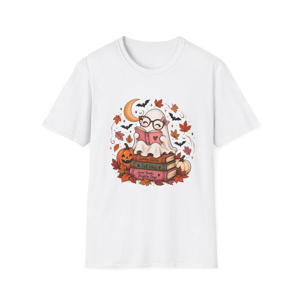 Ghost Reading T-Shirt | Cute Fall Halloween Shirt | Book Lover Tee