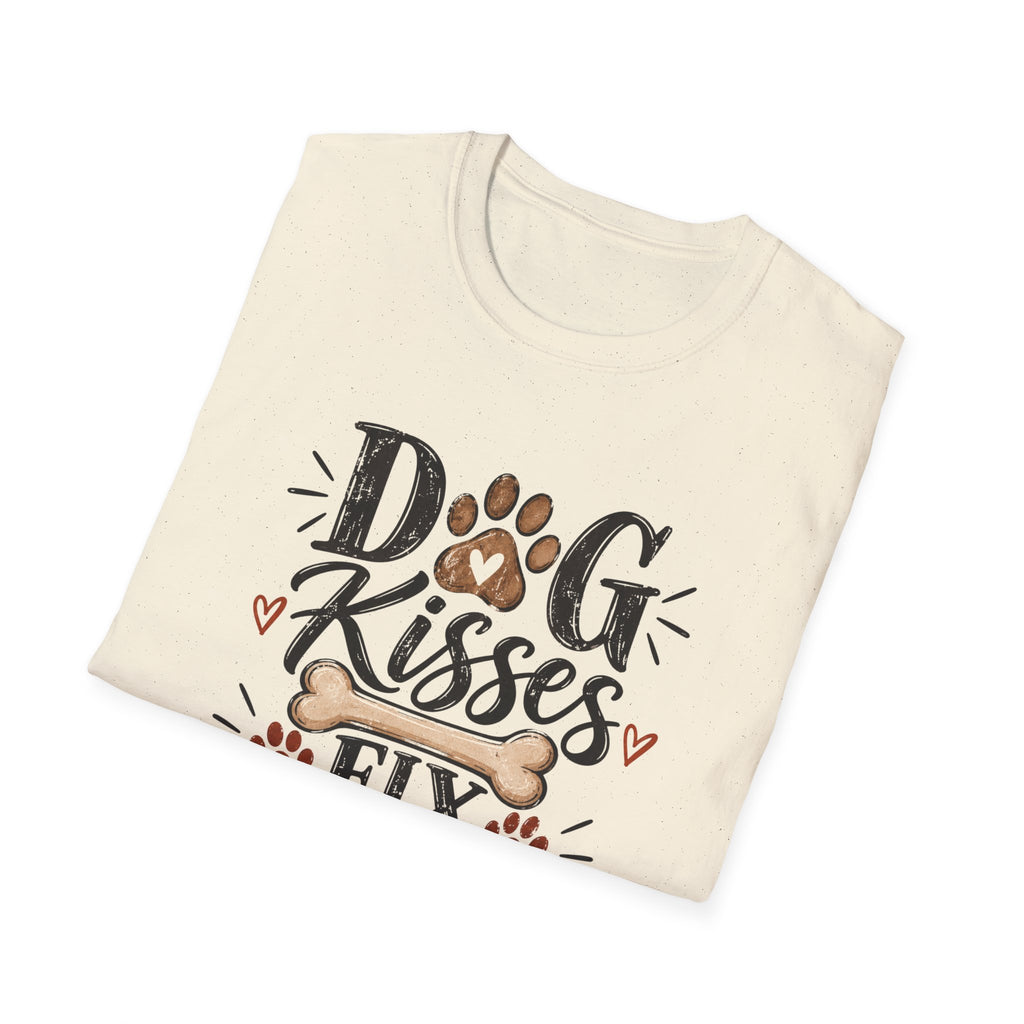 Dog Kisses Fix Everything T-Shirt | Cute Dog Lover Shirt | Funny Pet Tee