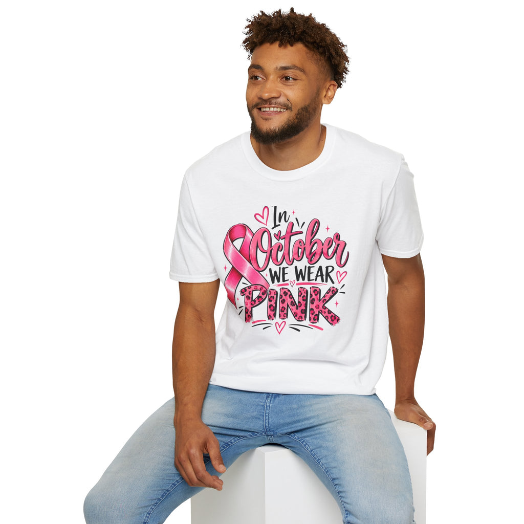 October We Wear Pink T-Shirt | Pink Ribbon Shirt | October Tee