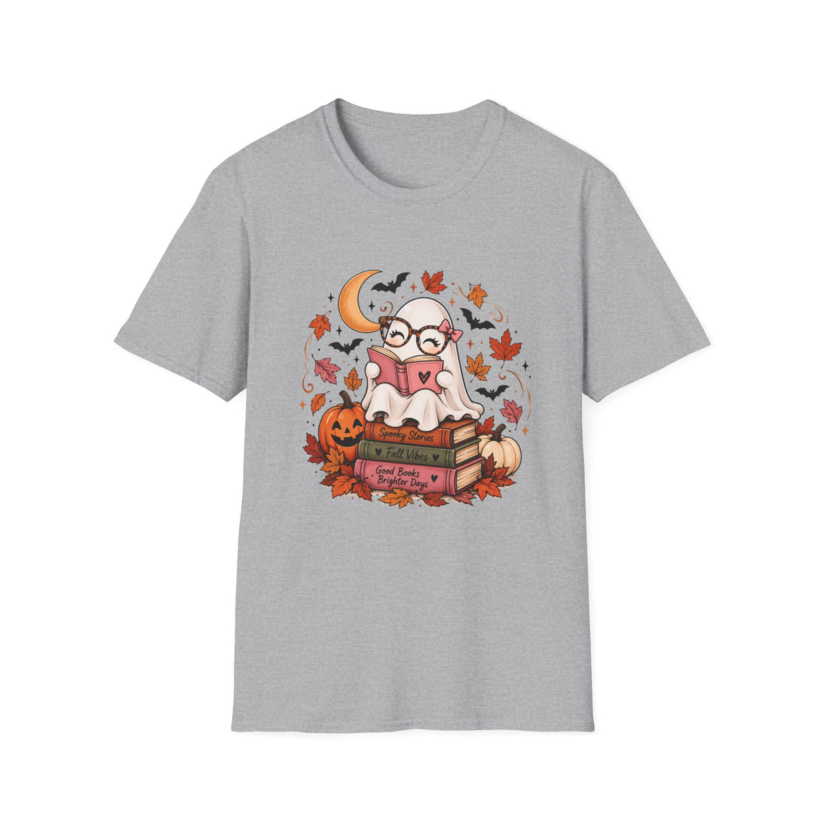 Ghost Reading T-Shirt | Cute Fall Halloween Shirt | Book Lover Tee