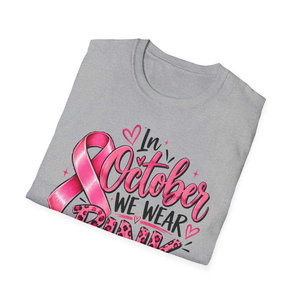 October We Wear Pink T-Shirt | Pink Ribbon Shirt | October Tee