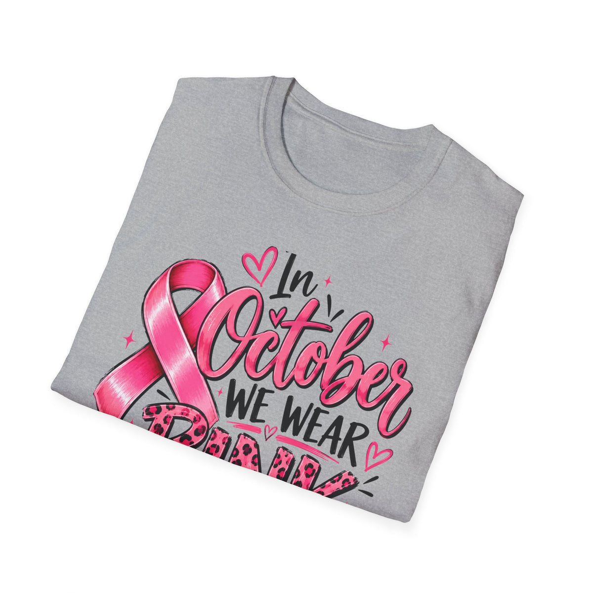October We Wear Pink T-Shirt | Pink Ribbon Shirt | October Tee
