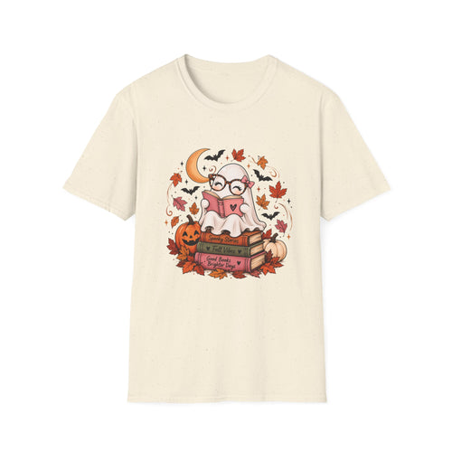 Ghost Reading T-Shirt | Cute Fall Halloween Shirt | Book Lover Tee