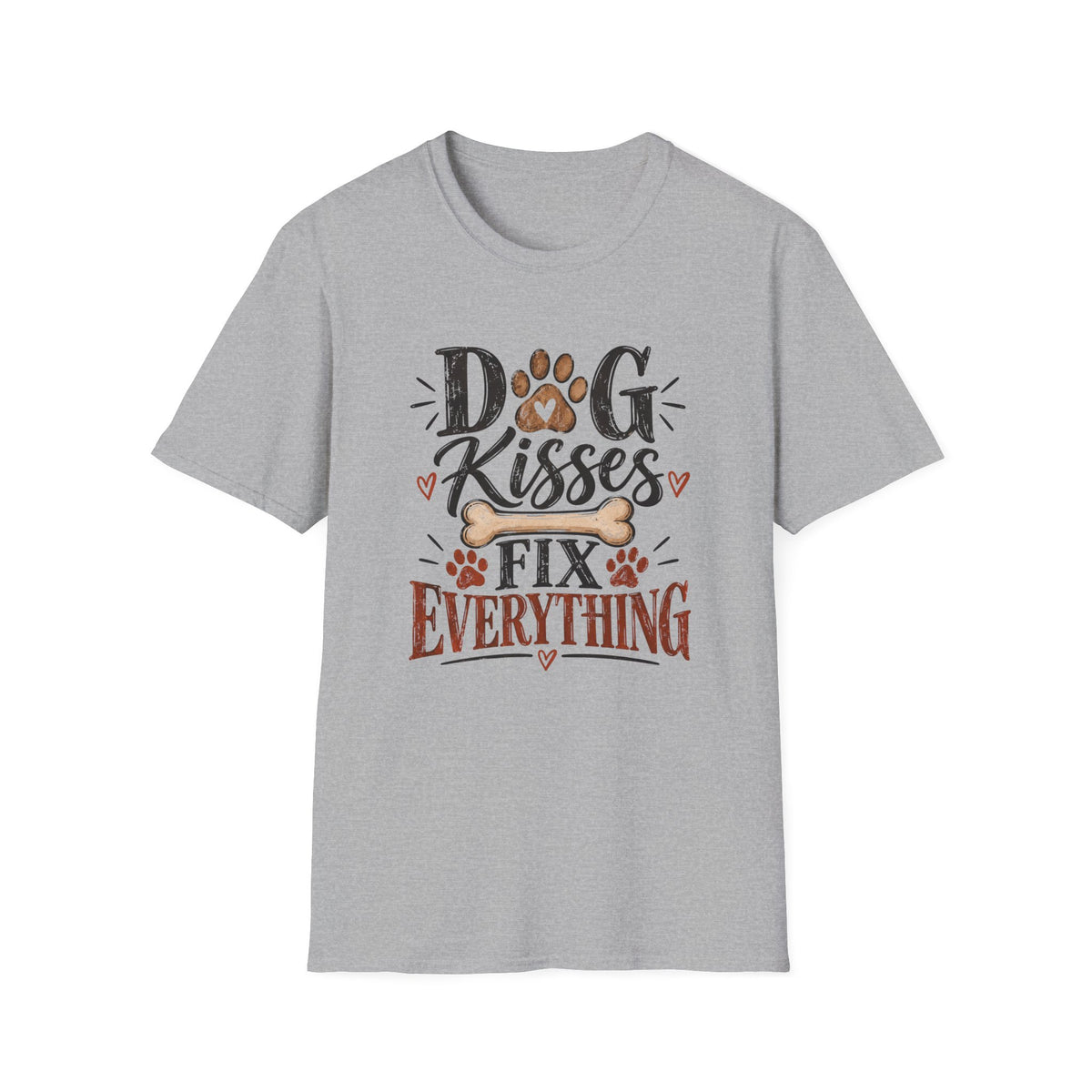 Dog Kisses Fix Everything T-Shirt | Cute Dog Lover Shirt | Funny Pet Tee