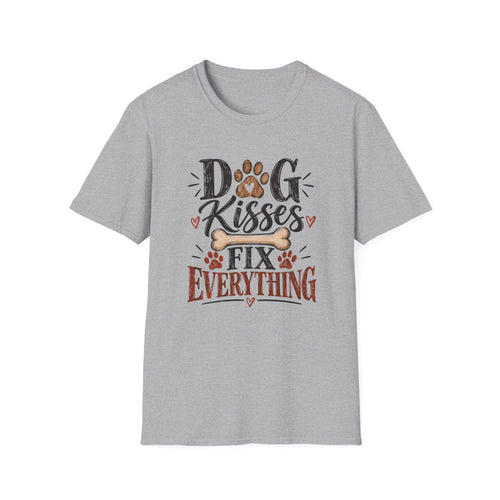 Dog Kisses Fix Everything T-Shirt | Cute Dog Lover Shirt | Funny Pet Tee