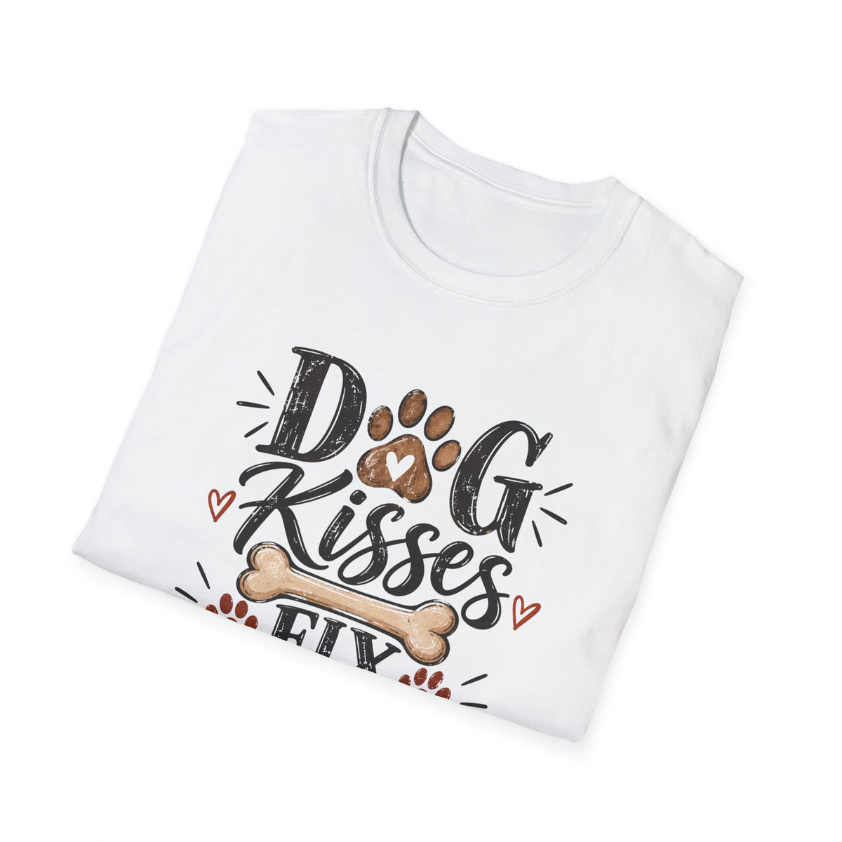 Dog Kisses Fix Everything T-Shirt | Cute Dog Lover Shirt | Funny Pet Tee