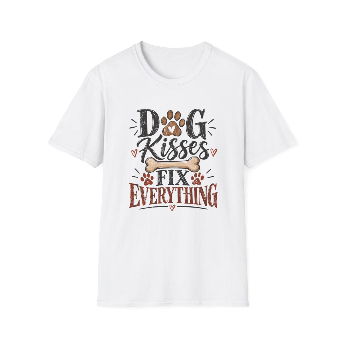 Dog Kisses Fix Everything T-Shirt | Cute Dog Lover Shirt | Funny Pet Tee