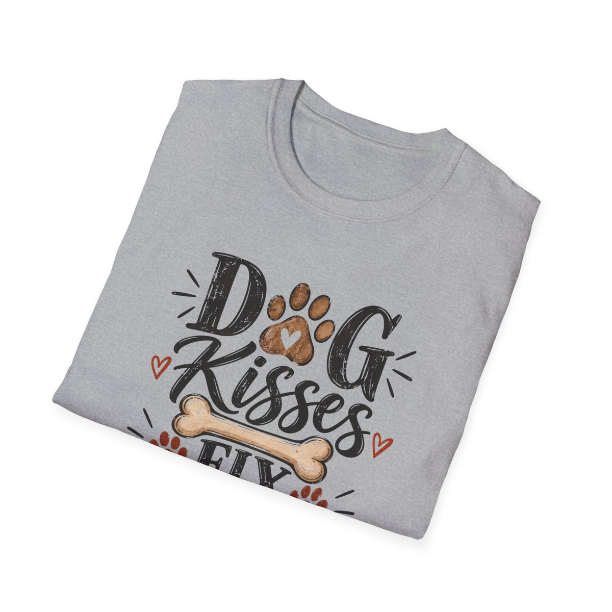 Dog Kisses Fix Everything T-Shirt | Cute Dog Lover Shirt | Funny Pet Tee