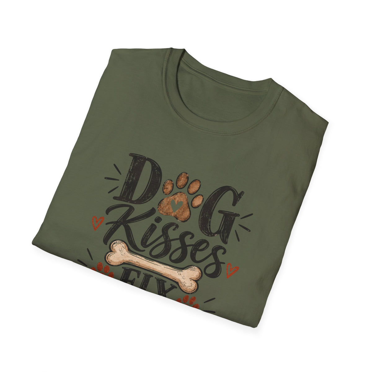 Dog Kisses Fix Everything T-Shirt | Cute Dog Lover Shirt | Funny Pet Tee