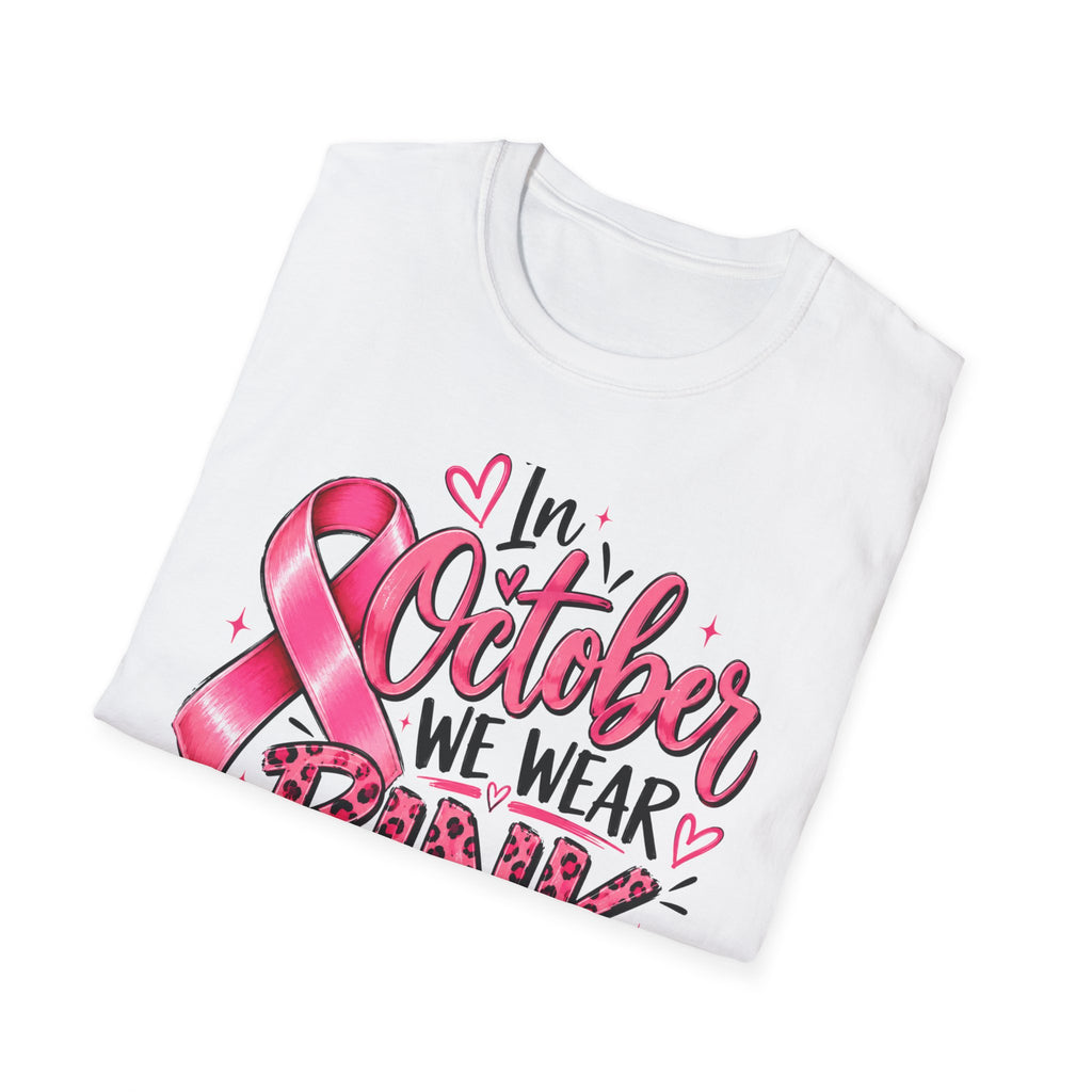 October We Wear Pink T-Shirt | Pink Ribbon Shirt | October Tee