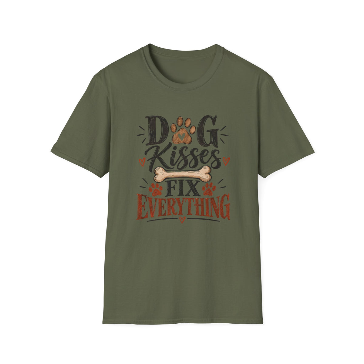 Dog Kisses Fix Everything T-Shirt | Cute Dog Lover Shirt | Funny Pet Tee